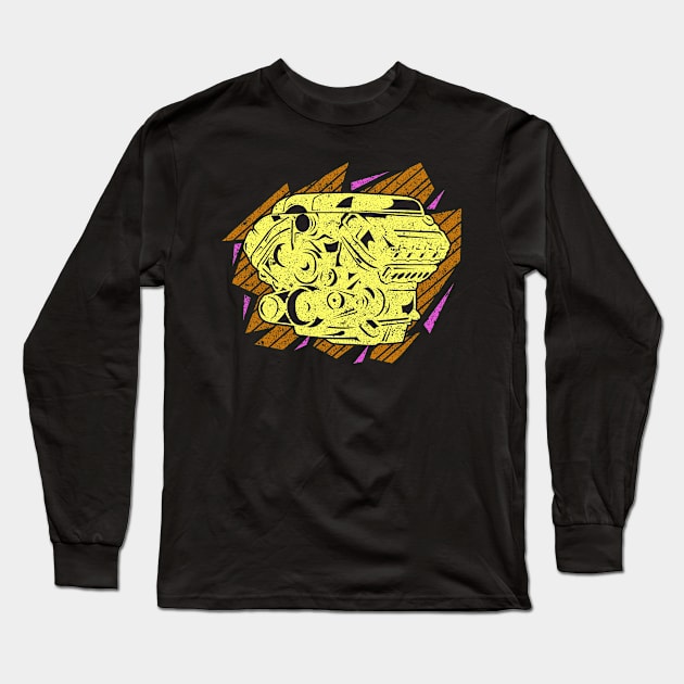 V8 Engine Block Design for Eight Cylinder Car Fans Long Sleeve T-Shirt by c1337s